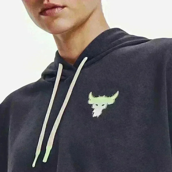 NEW! Under Armour Women's XL Armour Project Rock Rival Terry Hoodie - Picture 6 of 6